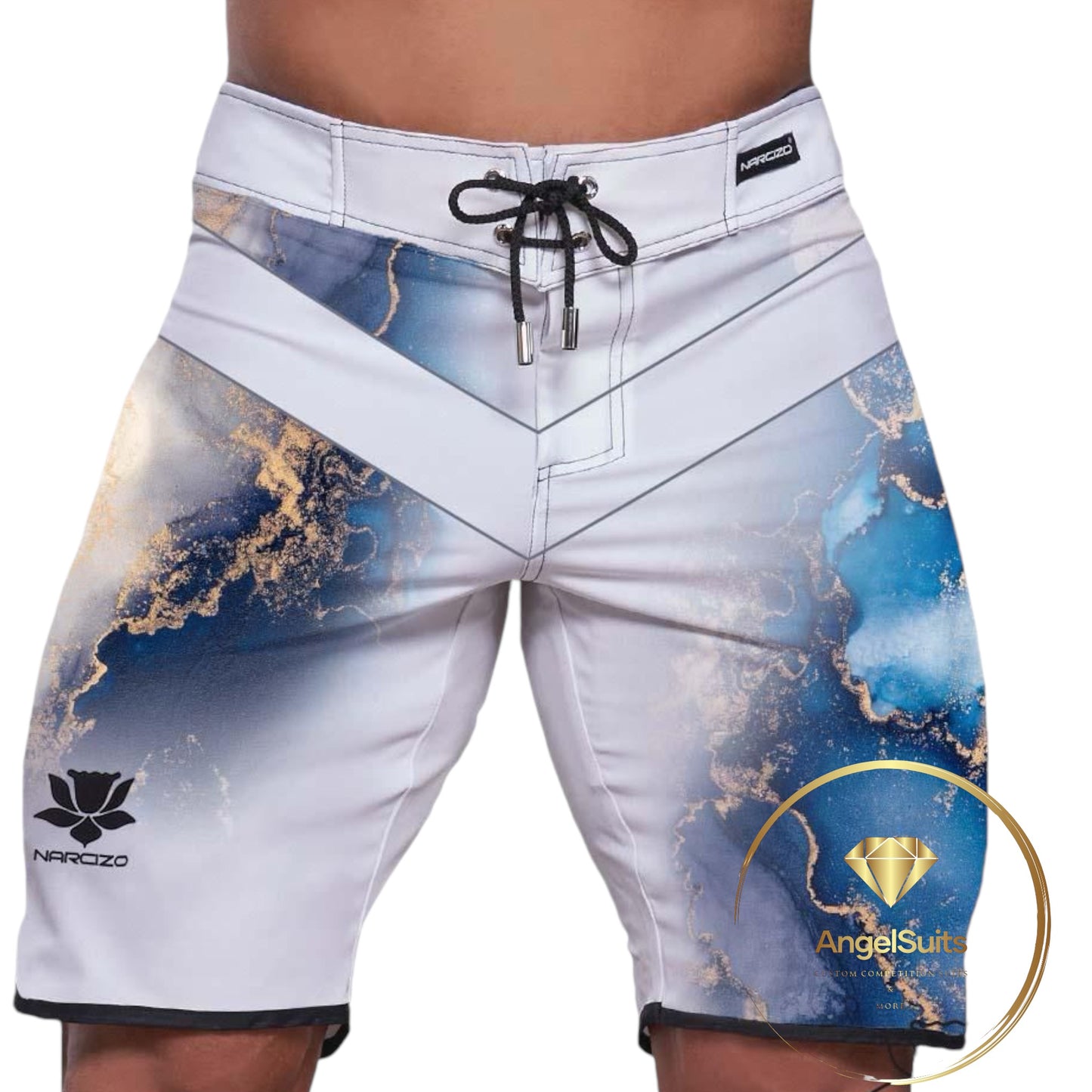 MAN PHYSIQUE SHORT BLUE MARBLE 19 POLLICI